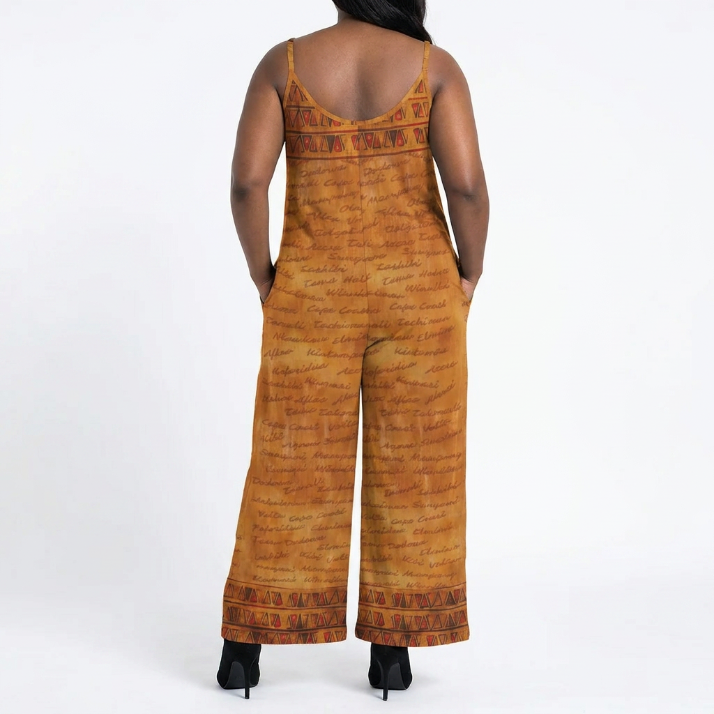 African Print Wide Leg Jumpsuit | Ghana Inspired | Kinky Nomad