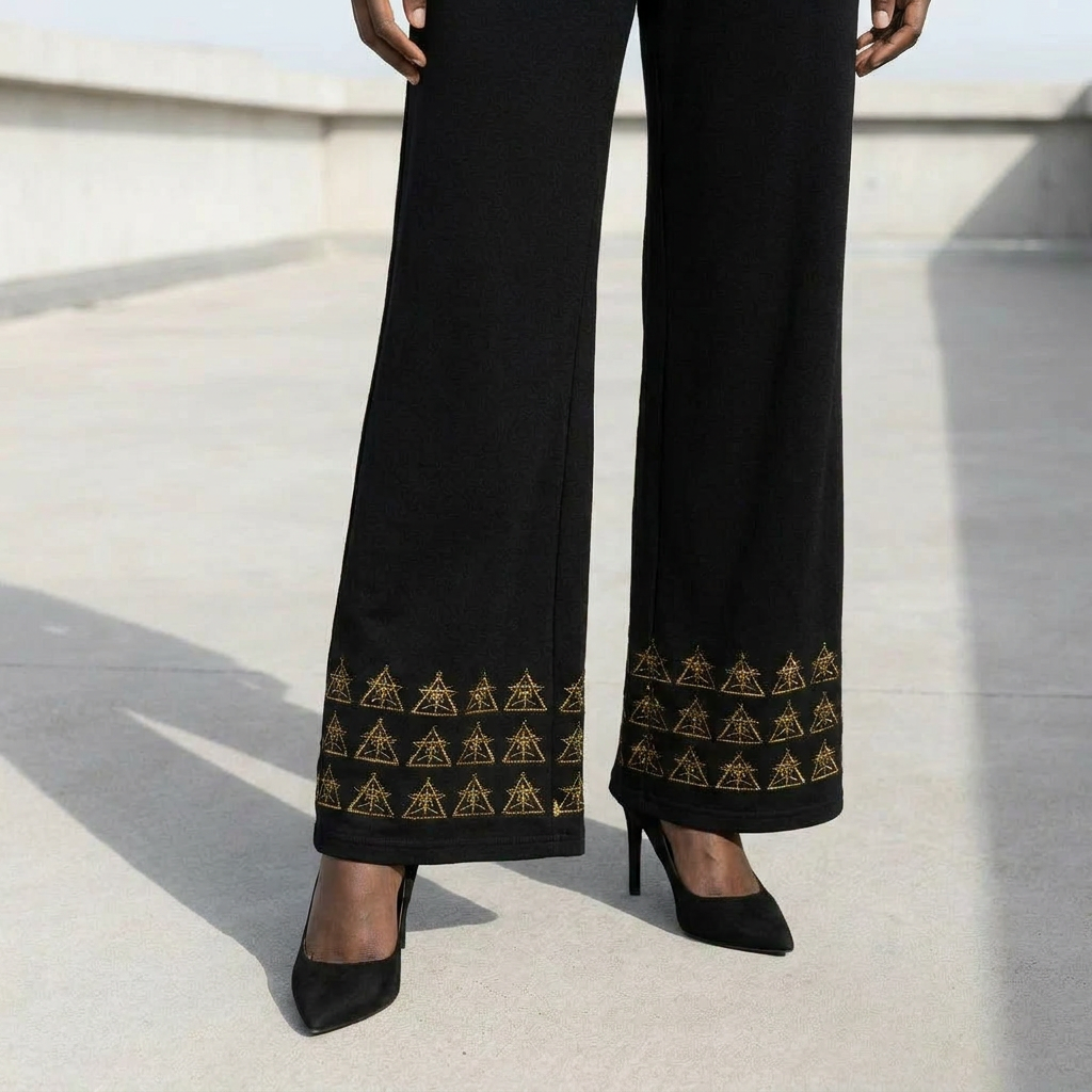 Printed Wide Leg Pants | Angles Bogolan Ghana Isis | Kinky Nomad