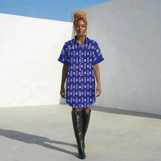 Button-Front Shirt Dress | Savanna & Angles Series | Kinky Nomad