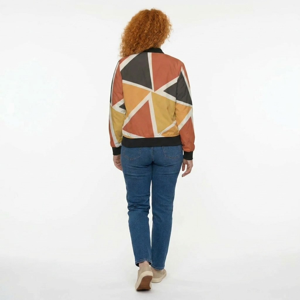 Women's Bomber Jacket | Angles Bogolan Ghana Isis | Kinky Nomad