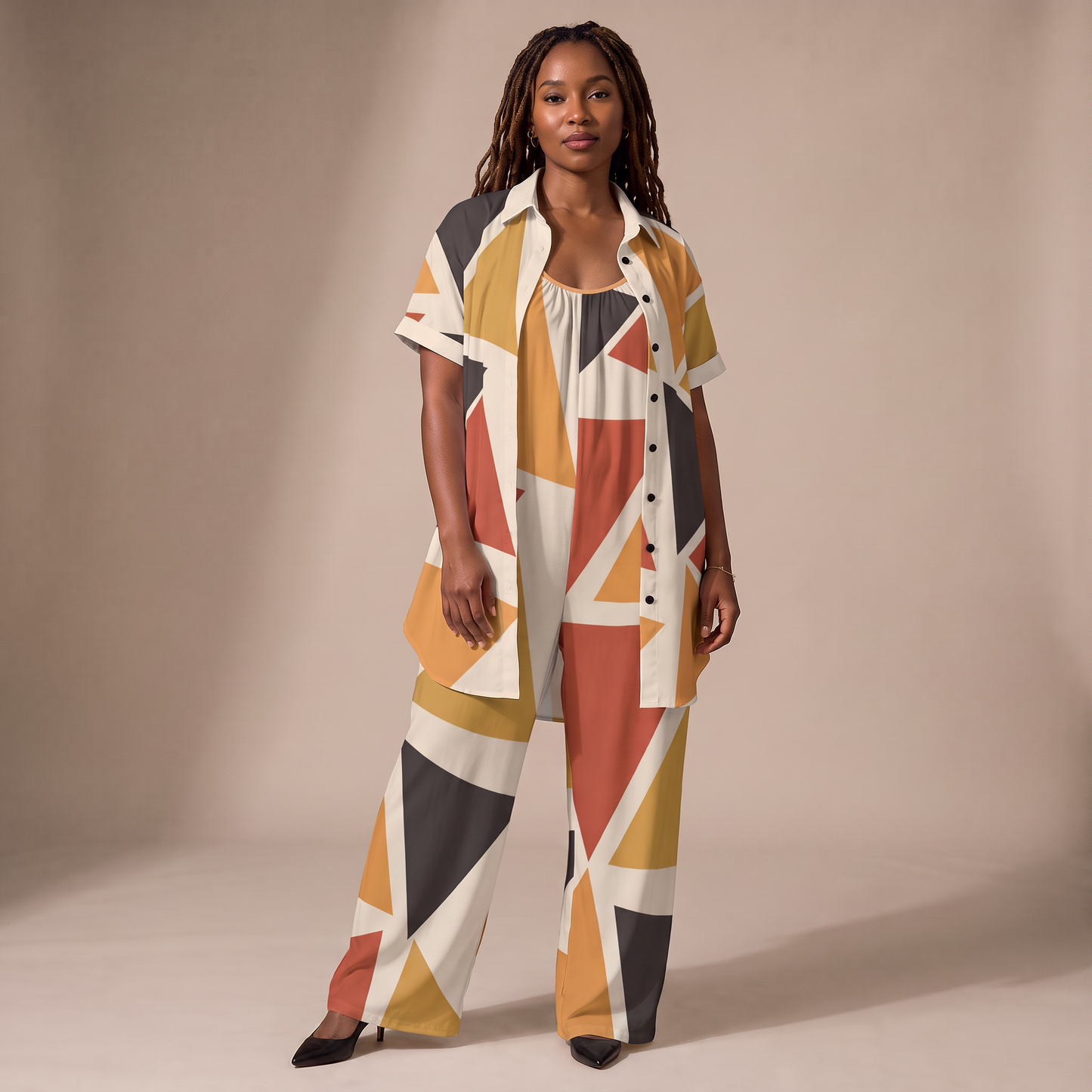 Wide-Leg Jumpsuit | Angles Series | Earth Palette | Kinky Nomad