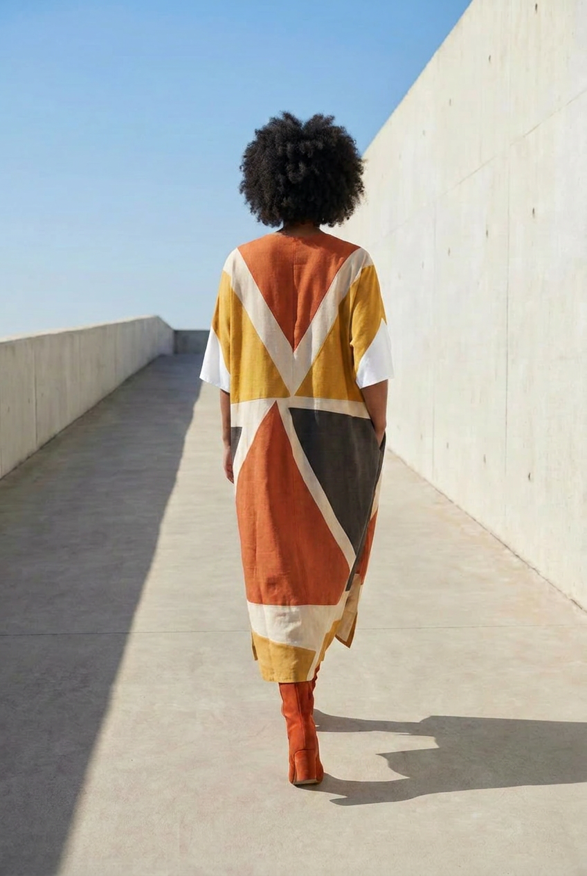Geometric Kaftan Dress | Angles Series | Kinky Nomad