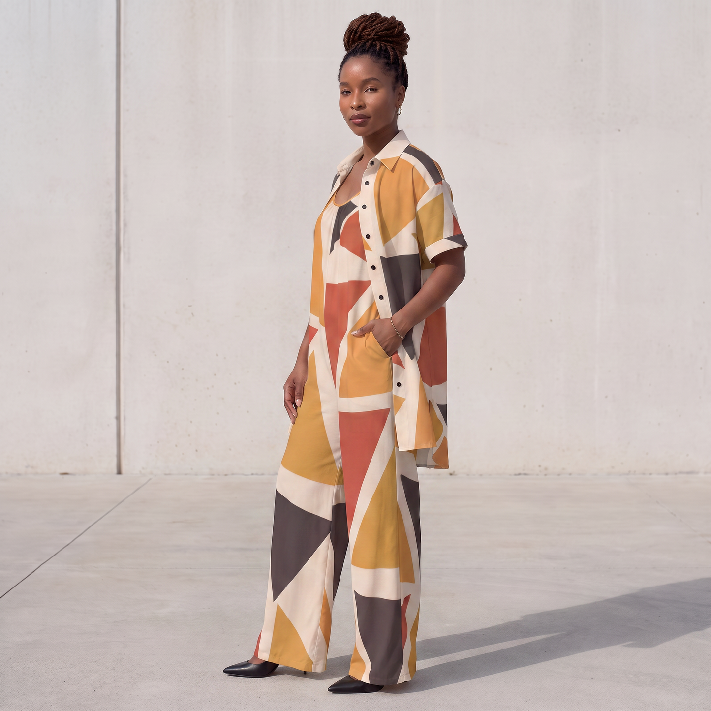 Angles Bundle | Shirt Dress & Jumpsuit | Earth Palette | Kinky Nomad