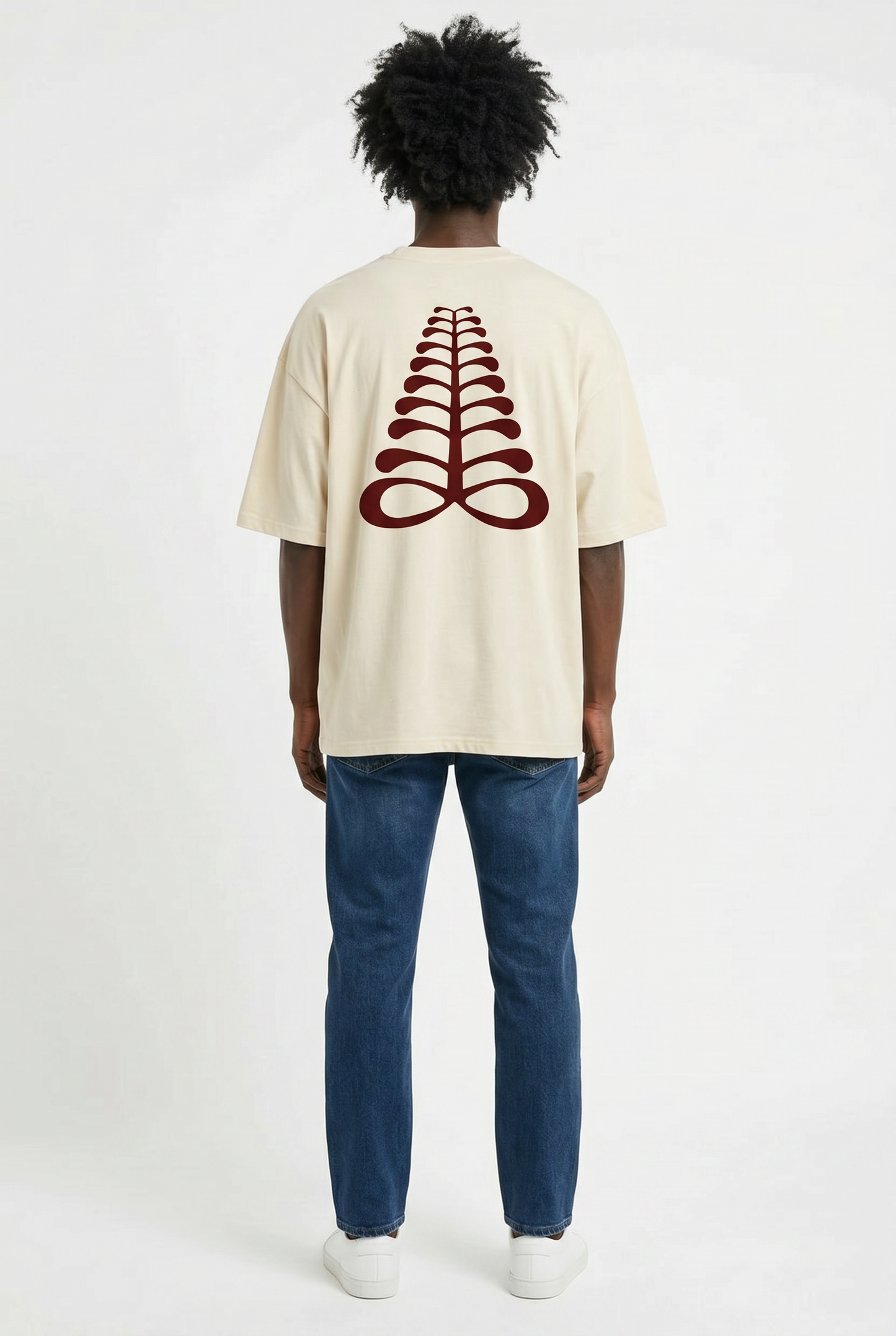 AFRICAN Oversized Tee | Aya Adinkra Symbol | Organic Cotton | Kinky Nomad
