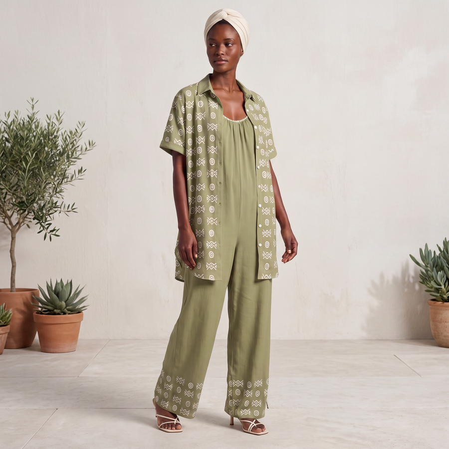 Savanna Sage Bundle | Shirt Dress + Jumpsuit | Kinky Nomad