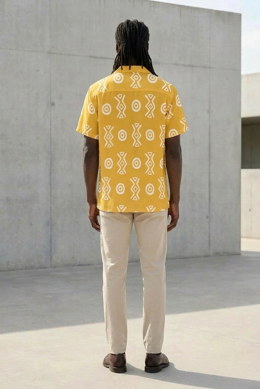 Camp Collar Shirt | Angles Savanna Gold Sage | Kinky Nomad