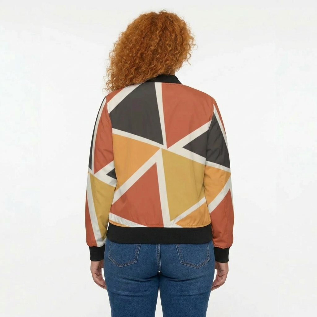 Women's Bomber Jacket | Angles Bogolan Ghana Isis | Kinky Nomad
