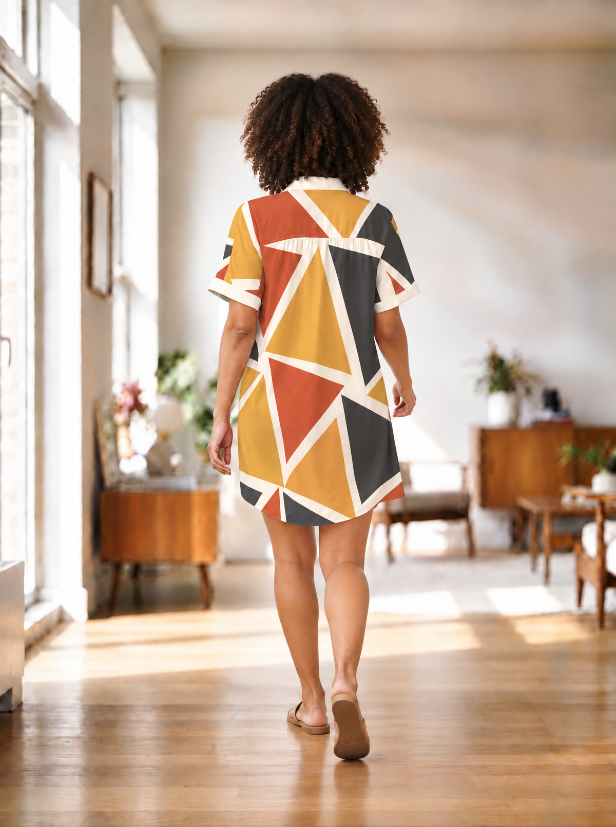Angles Shirt Dress | Angles Series | Earth Palette | Kinky Nomad