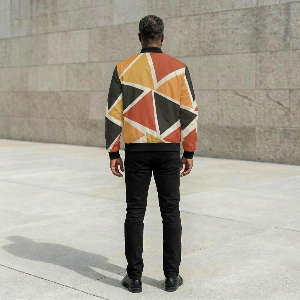 Men's Bomber Jacket | Angles Bogolan Ghana Kemet | Kinky Nomad