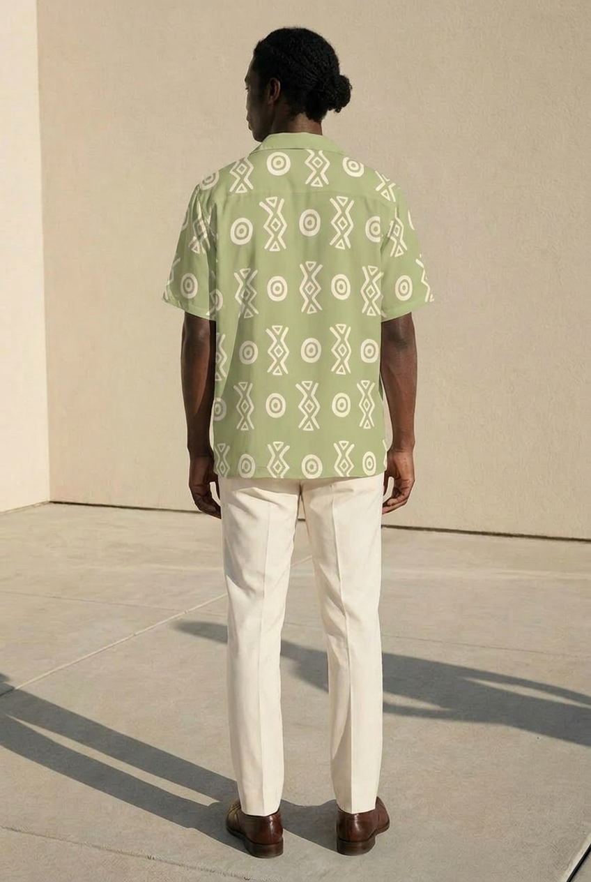 Camp Collar Shirt | Angles Savanna Gold Sage | Kinky Nomad