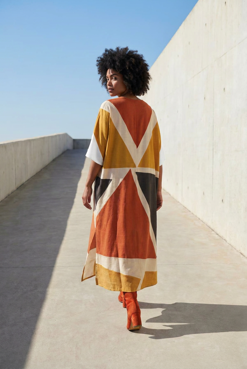 Geometric Kaftan Dress | Angles Series | Kinky Nomad