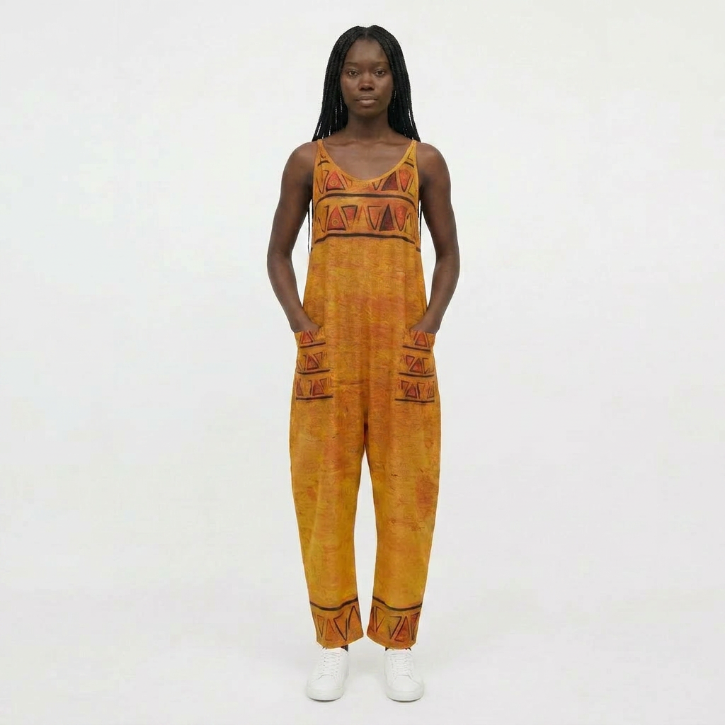 African Geometric Jumpsuit | Ghana Ground Series | Kinky Nomad
