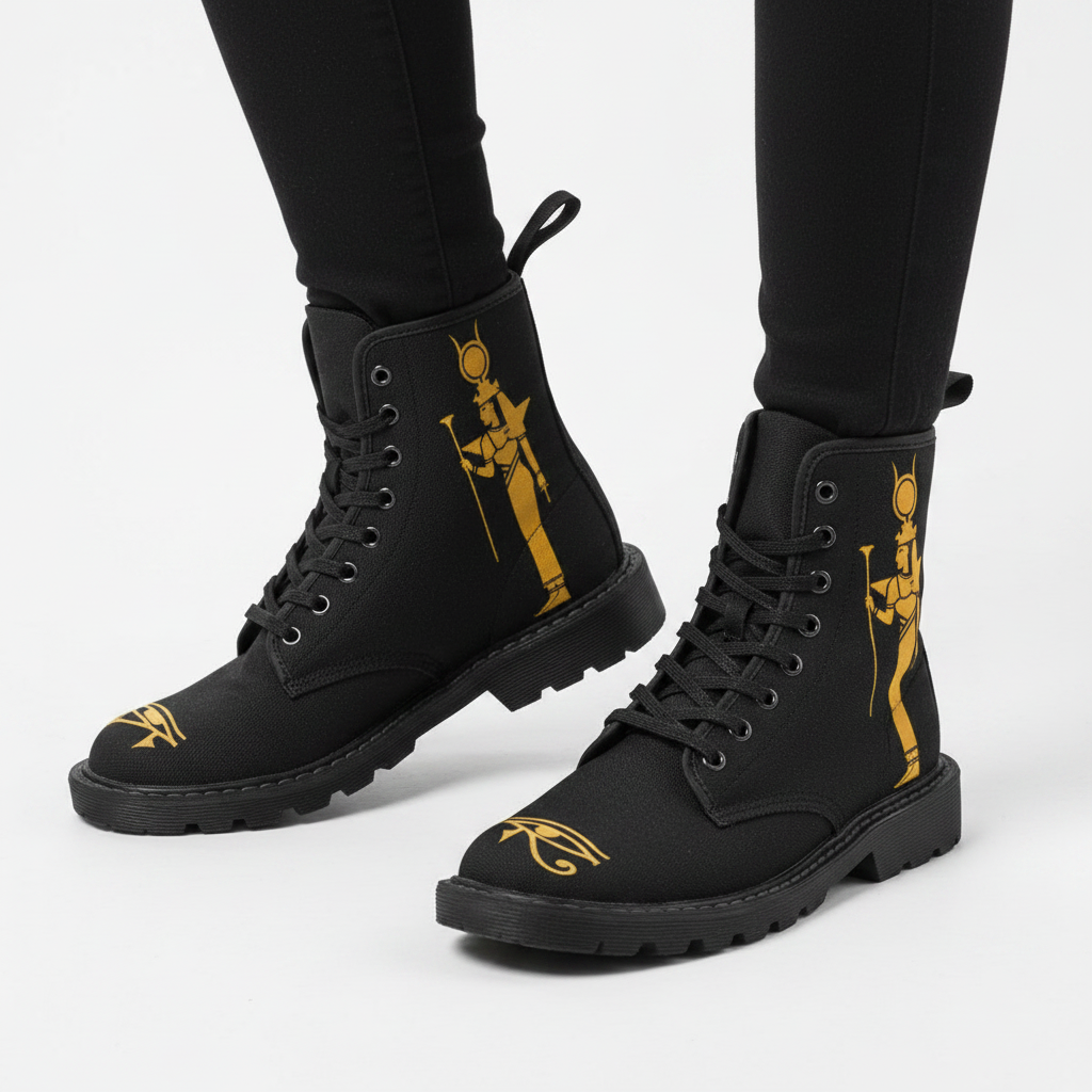 Isis & Osiris Martin Boots | Kemet Series | Black & Gold | Kinky Nomad