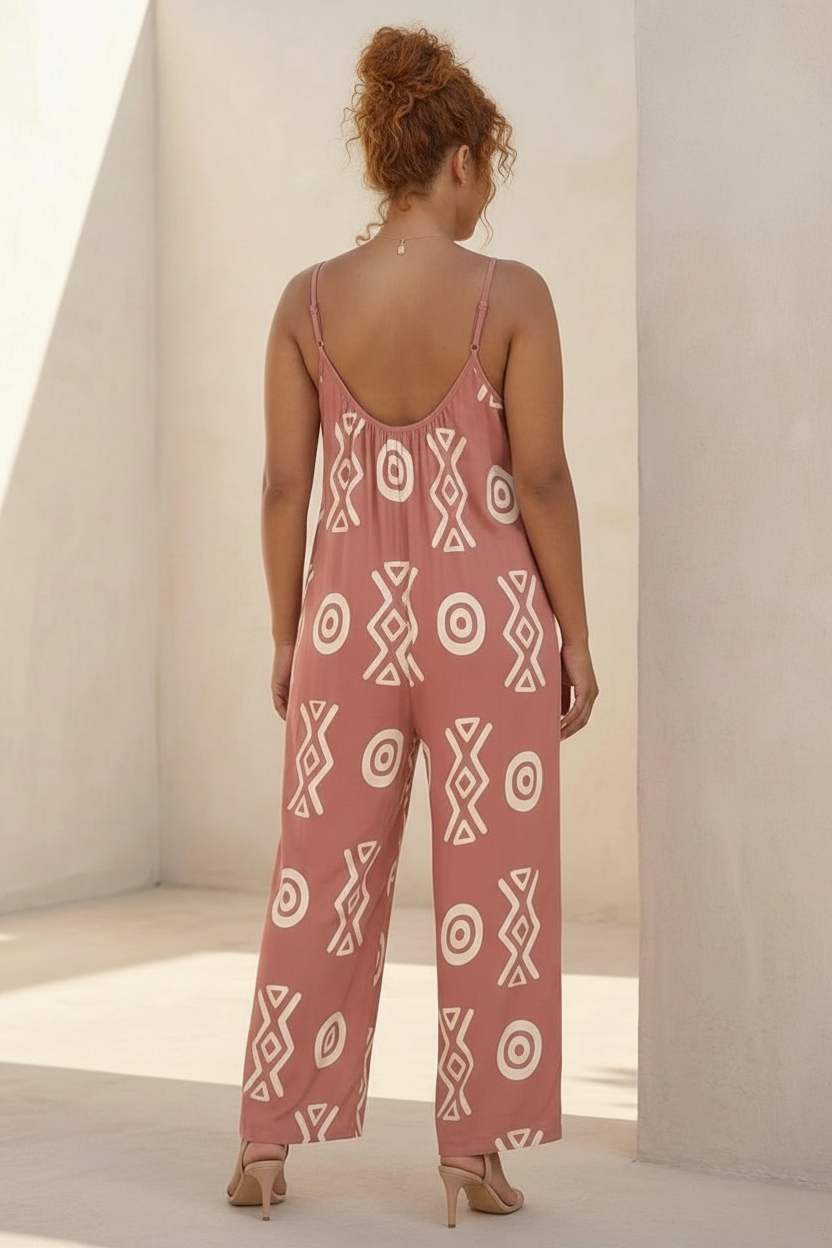 Pleated Cami Wide Leg Jumpsuit | Savanna Angles Ghana | Kinky Nom Cami Wide Leg Jumpsuits