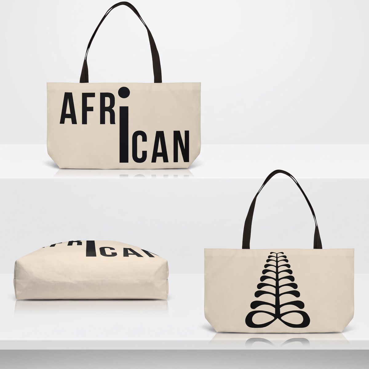 Weekender Tote Bag | Aya Bogolan Ghana Eye of Horus | Kinky Nomad