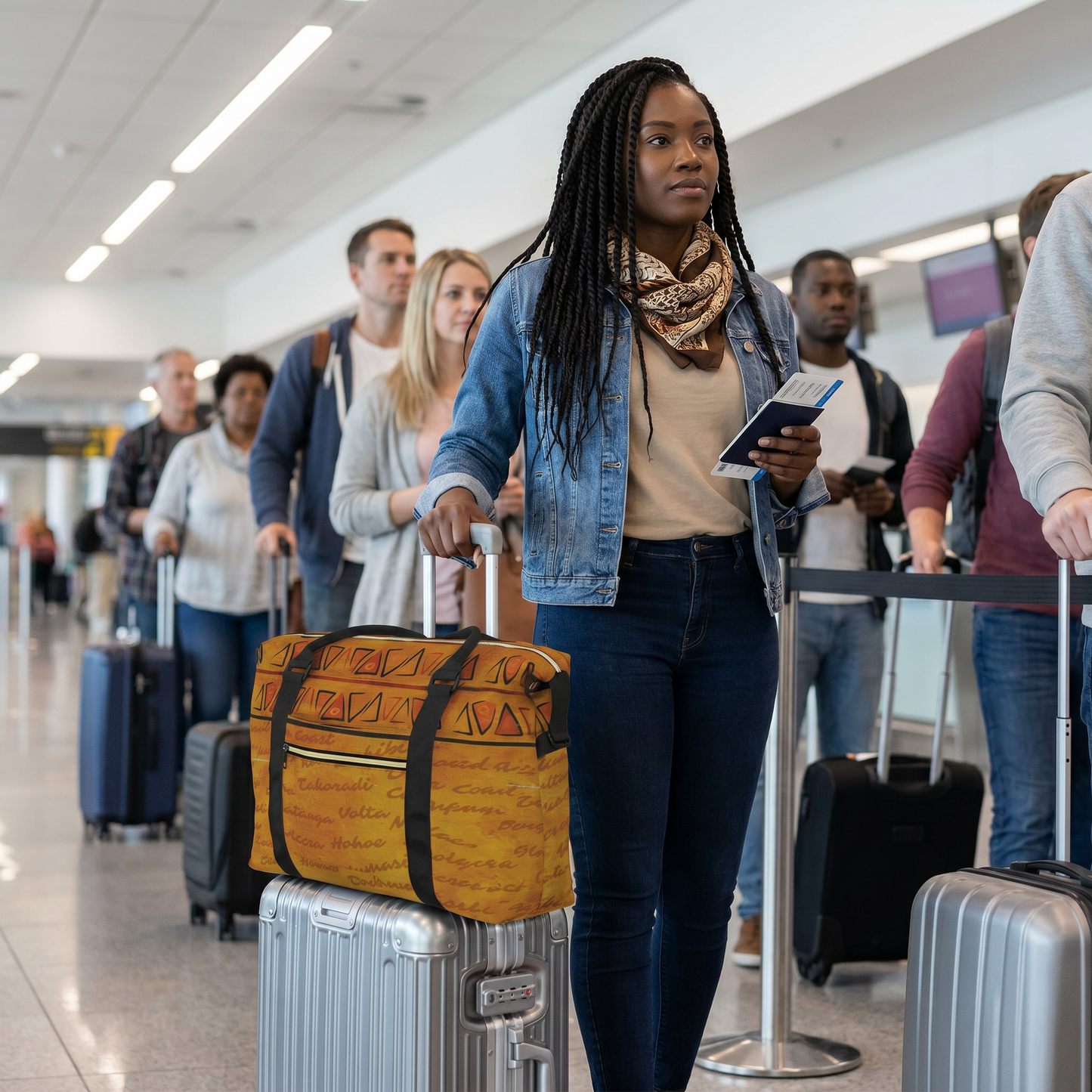Ghana Print Duffle Bag | African Print Travel Bag | Kinky Nomad