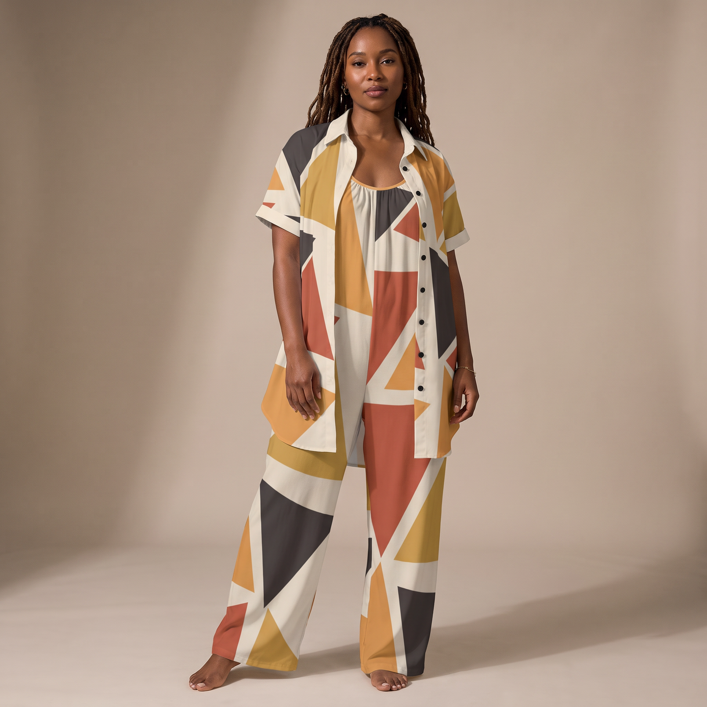 Wide-Leg Jumpsuit | Angles Series | Earth Palette | Kinky Nomad