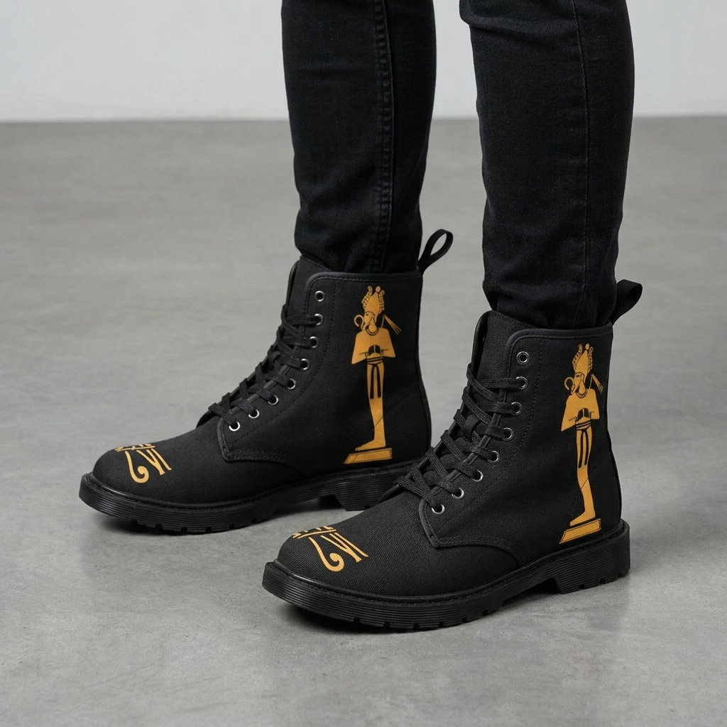 Isis & Osiris Martin Boots | Kemet Series | Black & Gold | Kinky Nomad