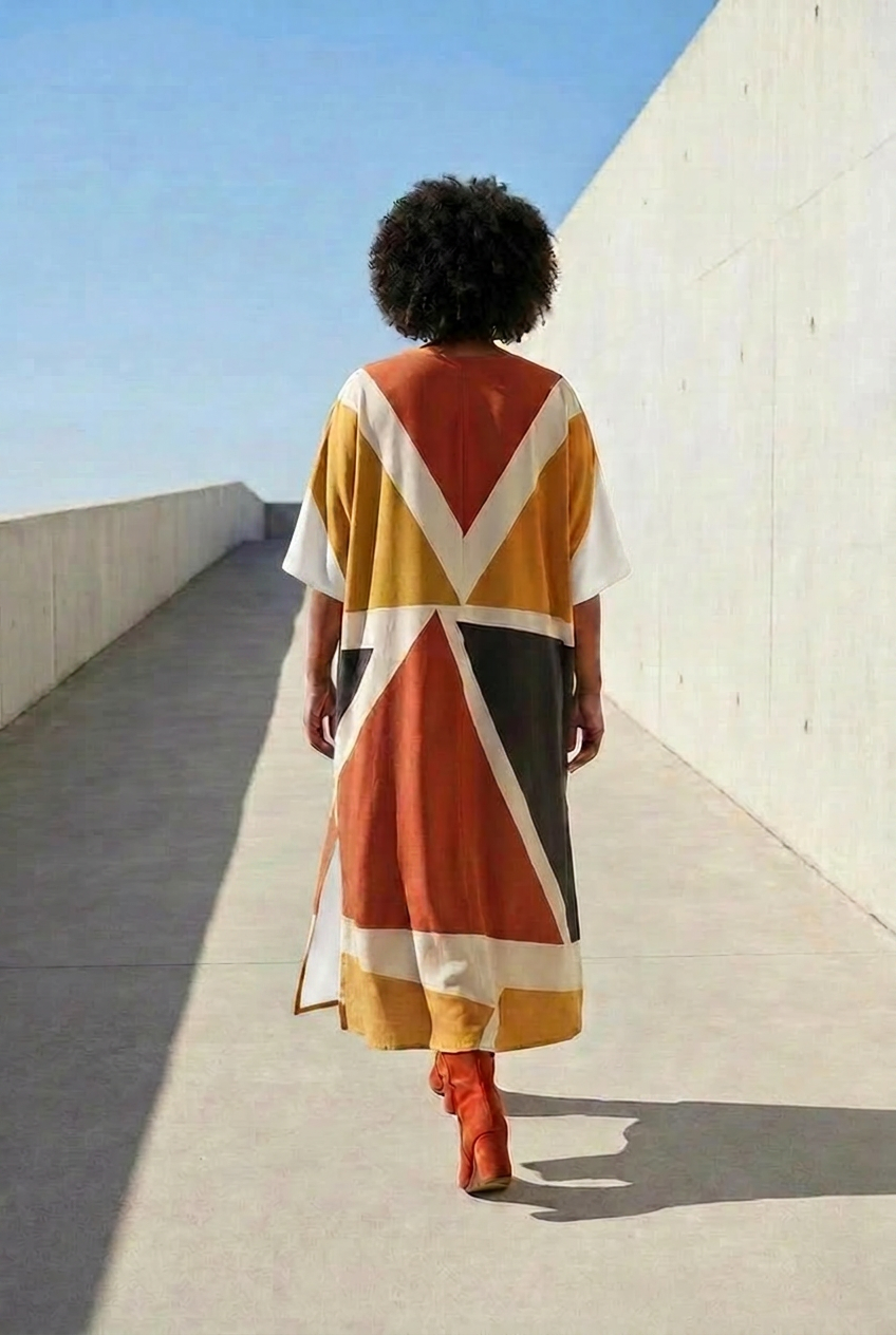 Geometric Kaftan Dress | Angles Series | Kinky Nomad