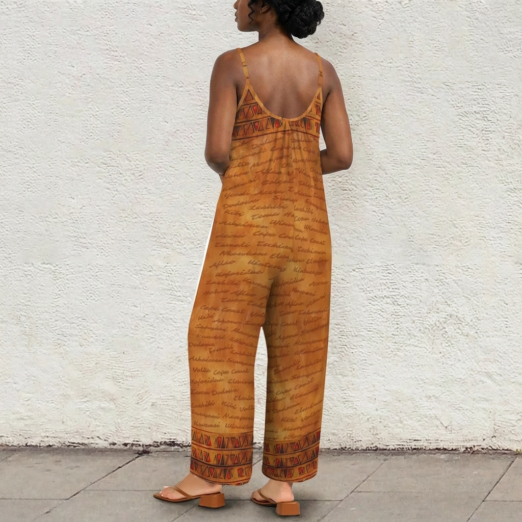 African Print Wide Leg Jumpsuit | Ghana Inspired | Kinky Nomad