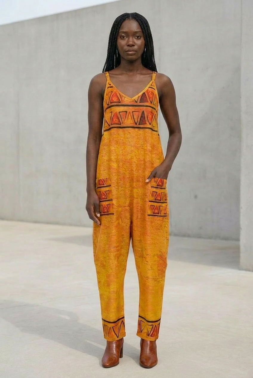 African Geometric Jumpsuit | Ghana Ground Series | Kinky Nomad