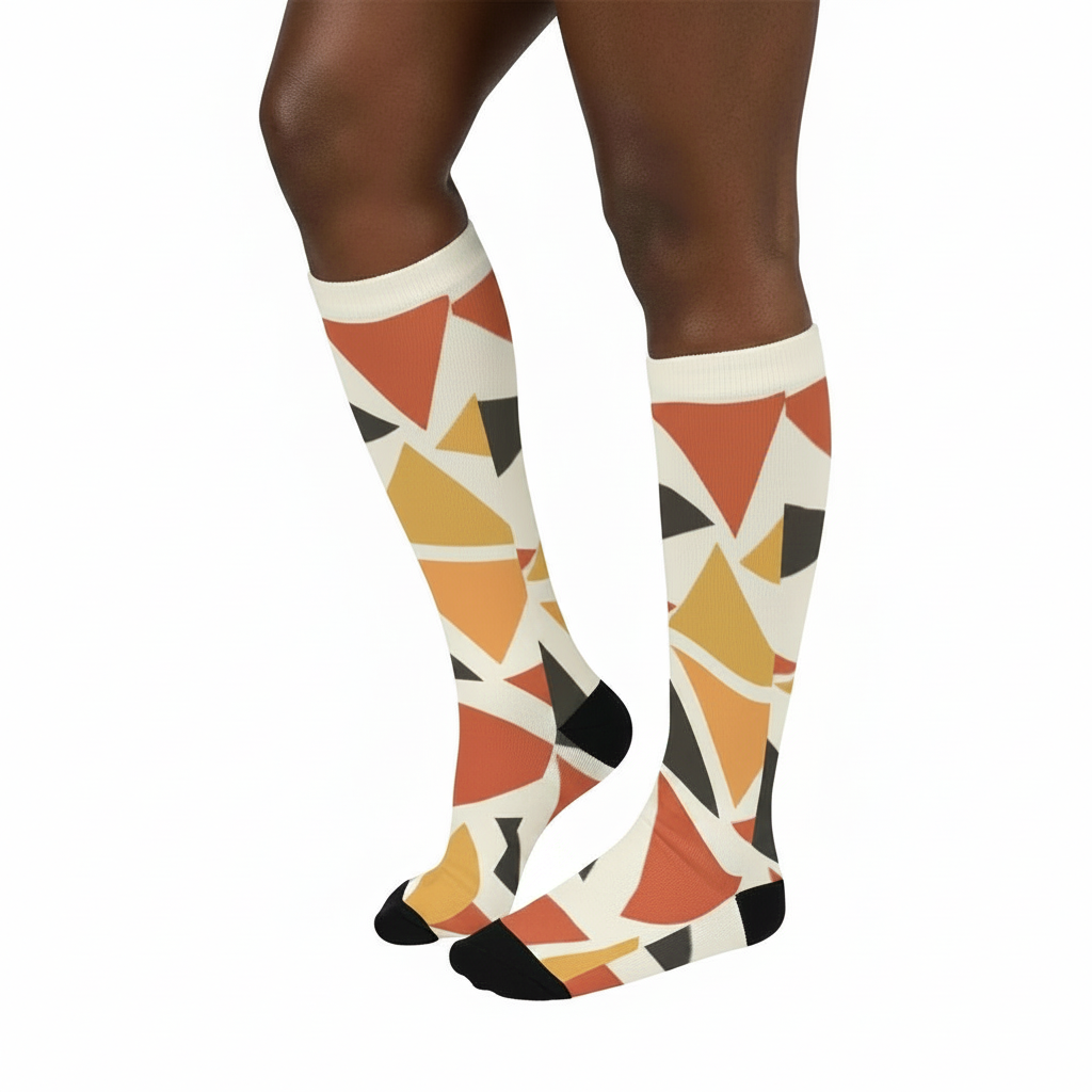 Over-the-Calf Socks | Angles Ghana Mud Cloth | Kinky Nomad