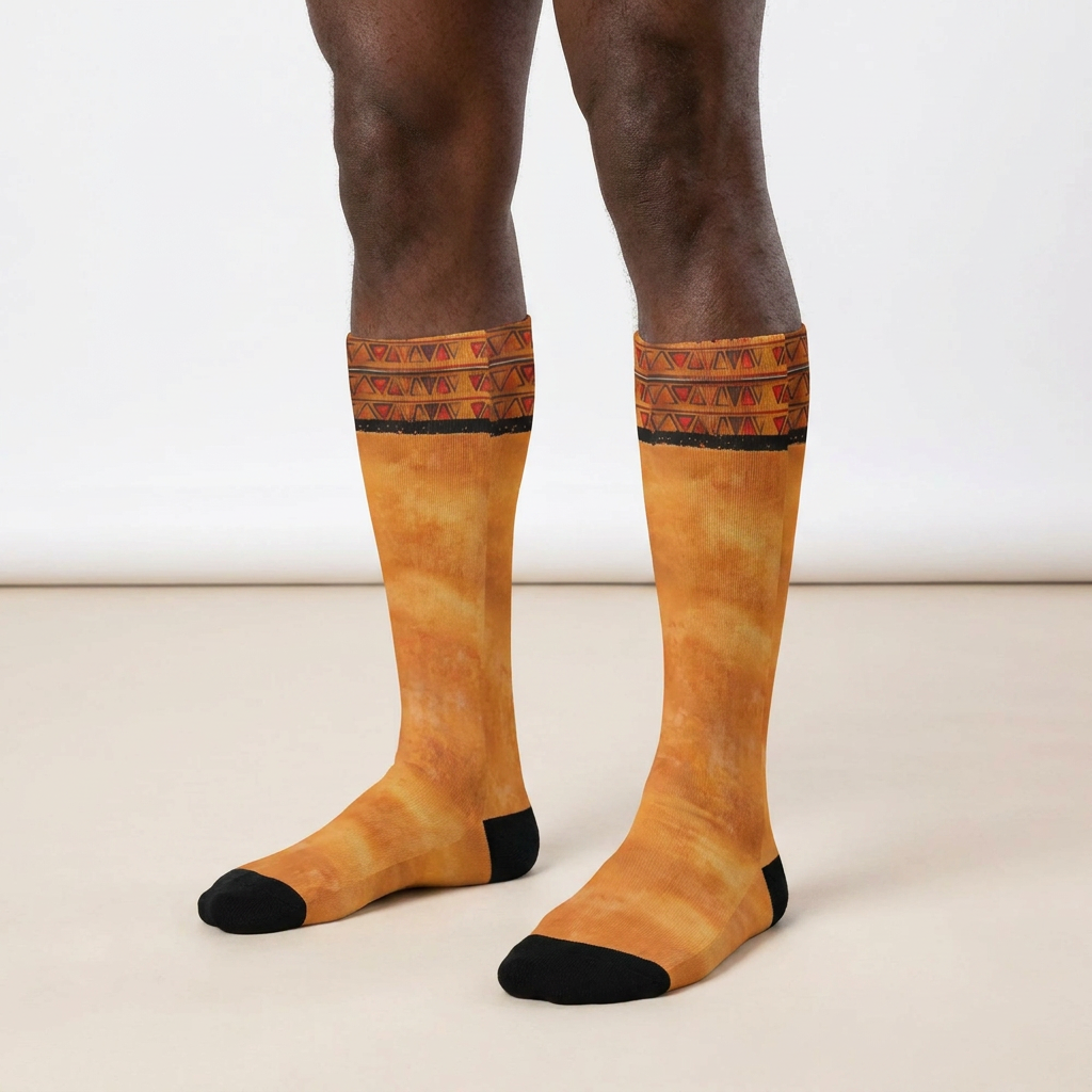 Over-the-Calf Socks | Angles Ghana Mud Cloth | Kinky Nomad