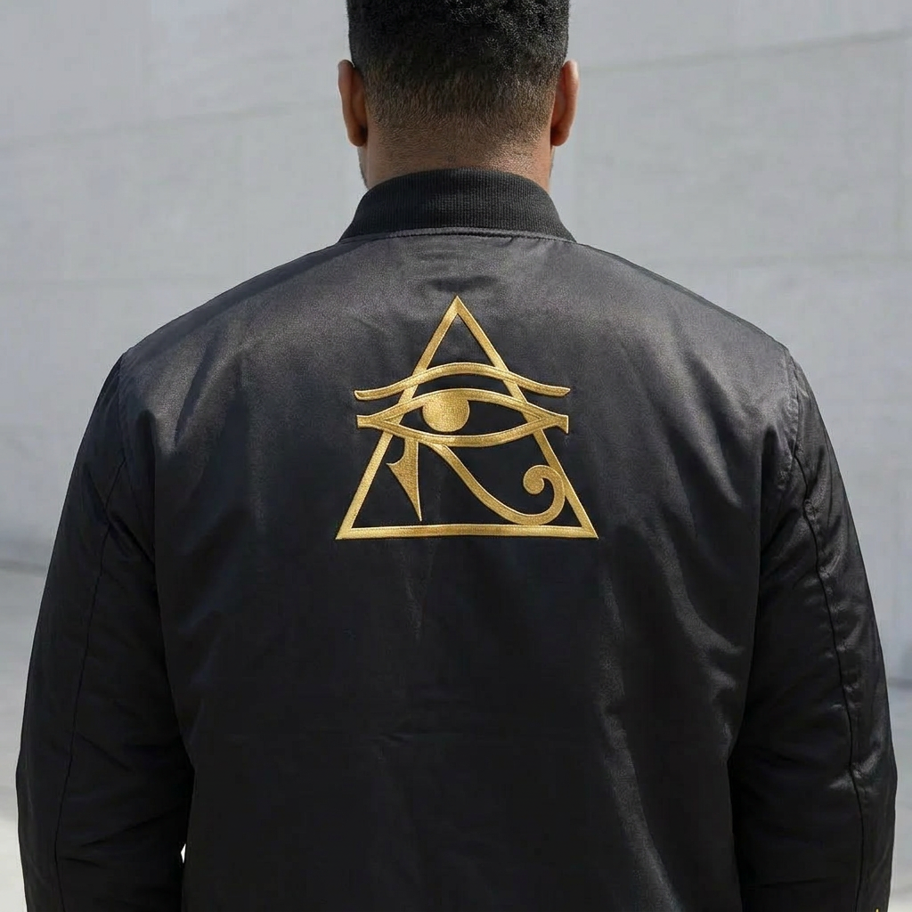 Men's Bomber Jacket | Angles Bogolan Ghana Kemet | Kinky Nomad
