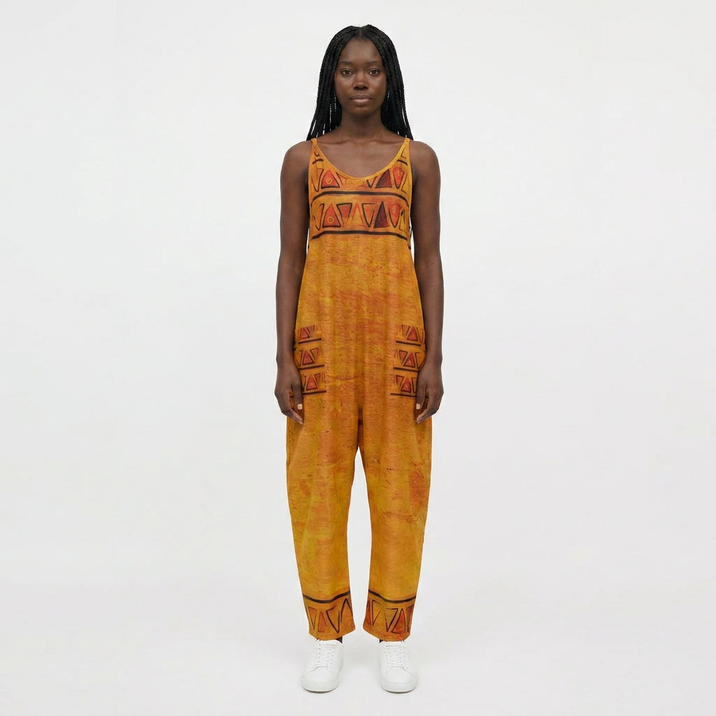 African Geometric Jumpsuit | Ghana Ground Series | Kinky Nomad