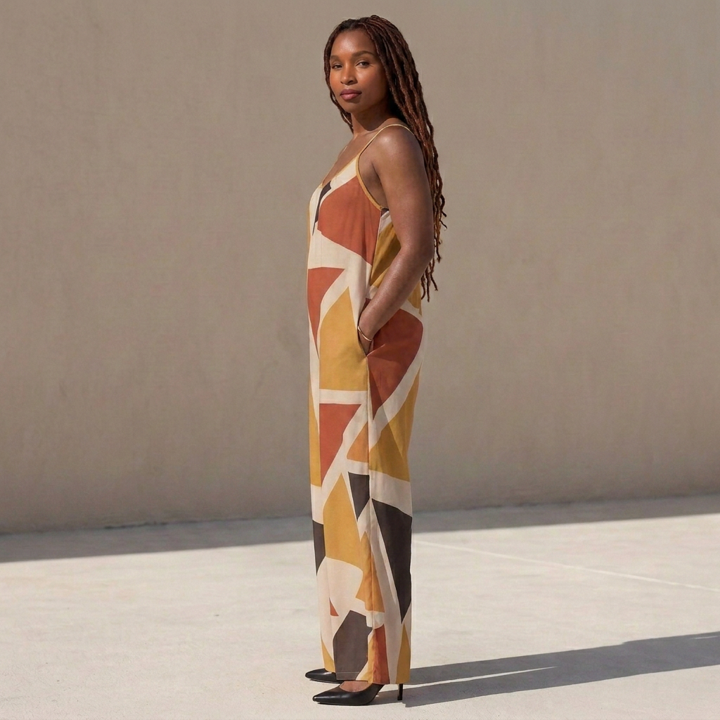 Wide-Leg Jumpsuit | Angles Series | Earth Palette | Kinky Nomad