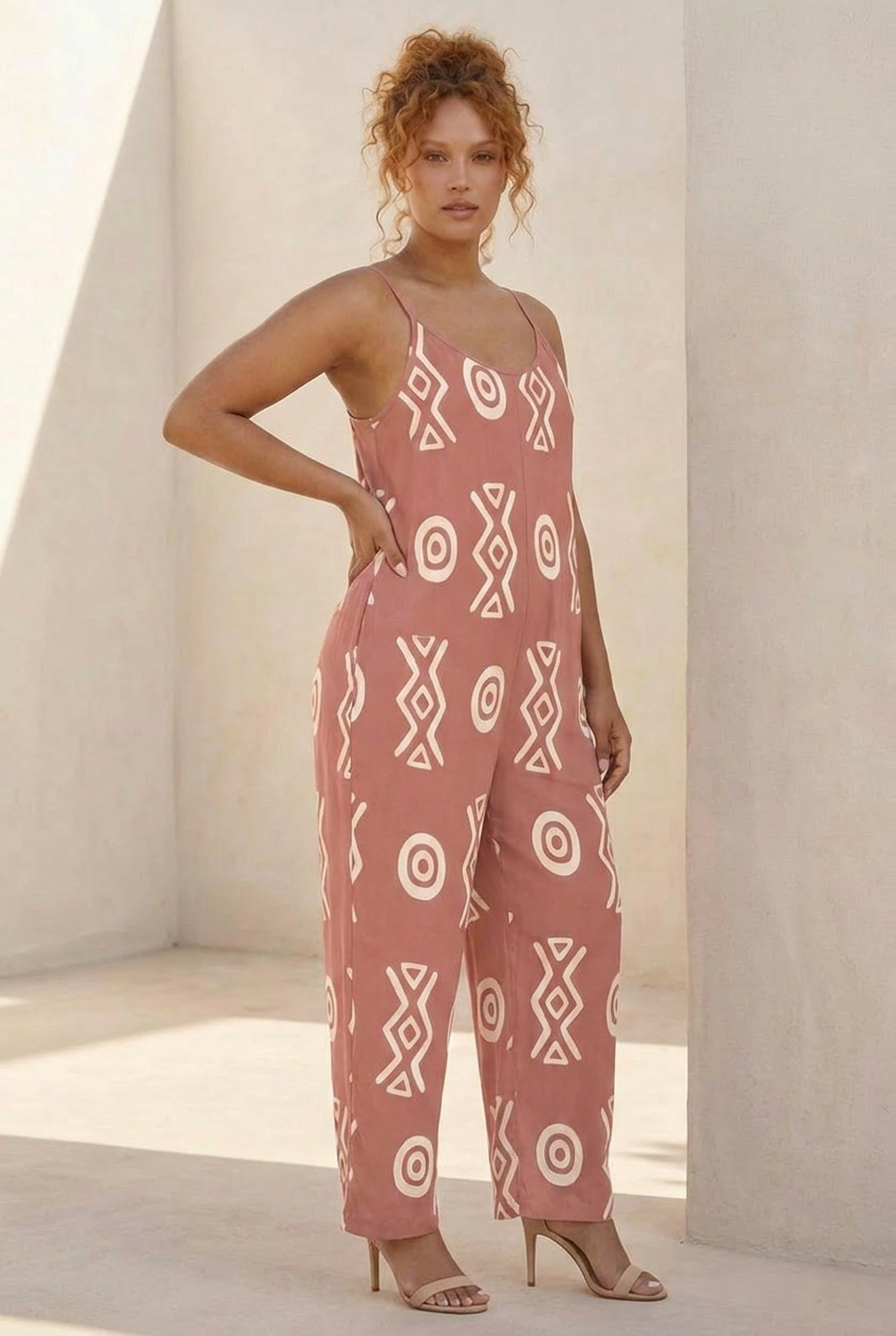 Pleated Cami Wide Leg Jumpsuit | Savanna Angles Ghana | Kinky Nom Cami Wide Leg Jumpsuits