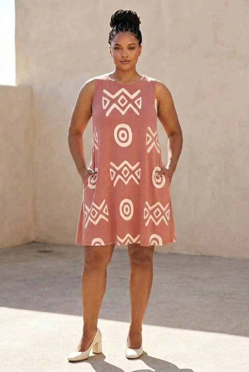 A-Line Sleeveless Dress with Pockets | Angles Savanna | Kinky Nomad
