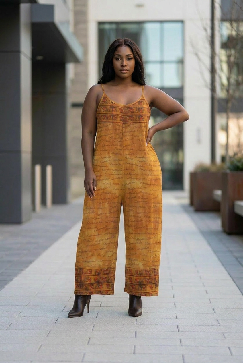 African Print Wide Leg Jumpsuit | Ghana Inspired | Kinky Nomad