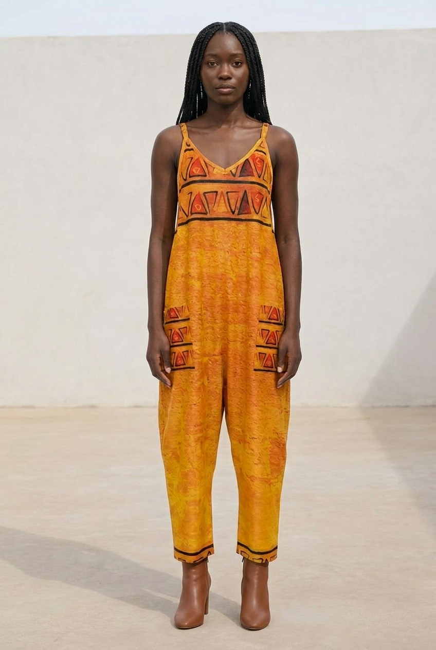 African Geometric Jumpsuit | Ghana Ground Series | Kinky Nomad