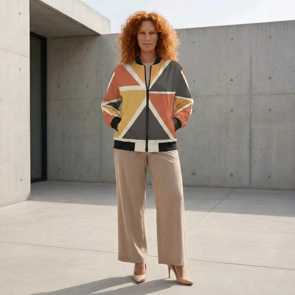 Women's Bomber Jacket | Angles Bogolan Ghana Isis | Kinky Nomad