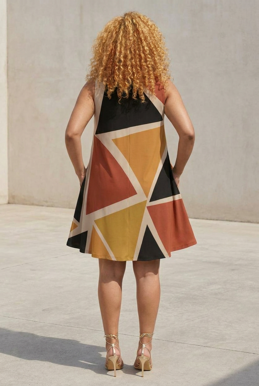 Geometric A-Line Dress | Angles Series | Kinky Nomad