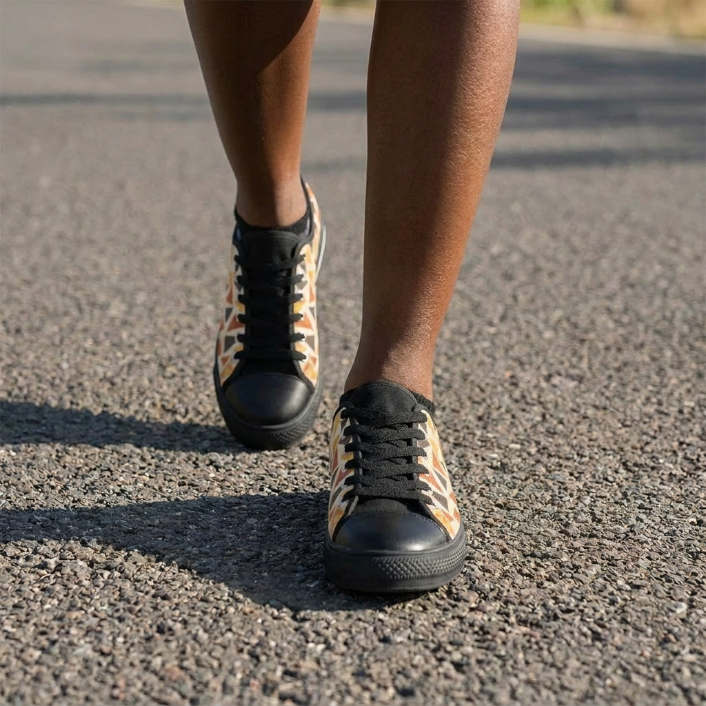 Angles Canvas Low Top Sneakers | Sundown Palette | Kinky Nomad