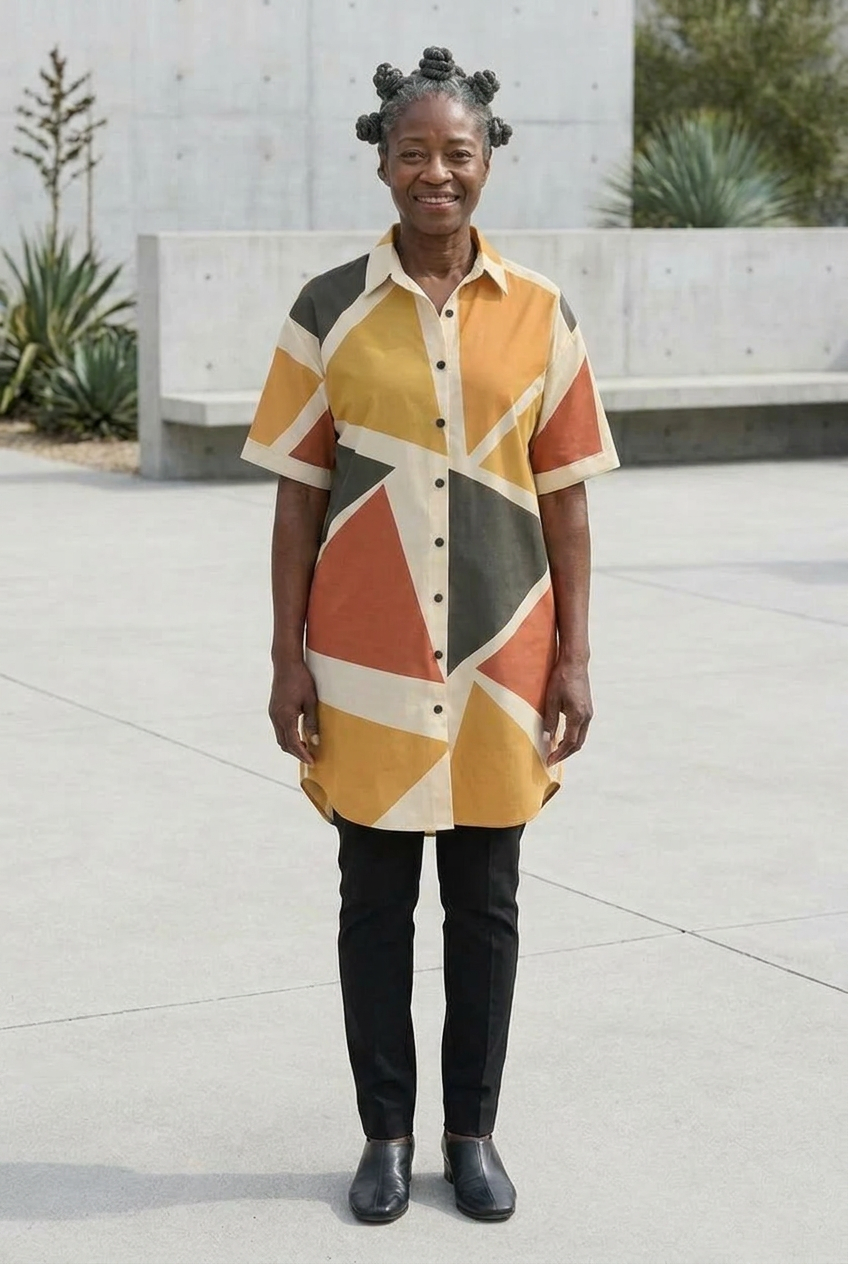 Angles Shirt Dress | Angles Series | Earth Palette | Kinky Nomad