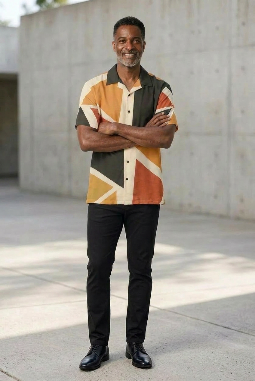 Men's Geometric Shirt | Angles Series | Kinky Nomad