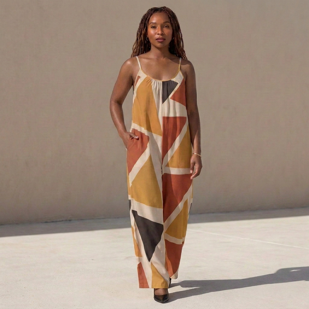 Wide-Leg Jumpsuit | Angles Series | Earth Palette | Kinky Nomad
