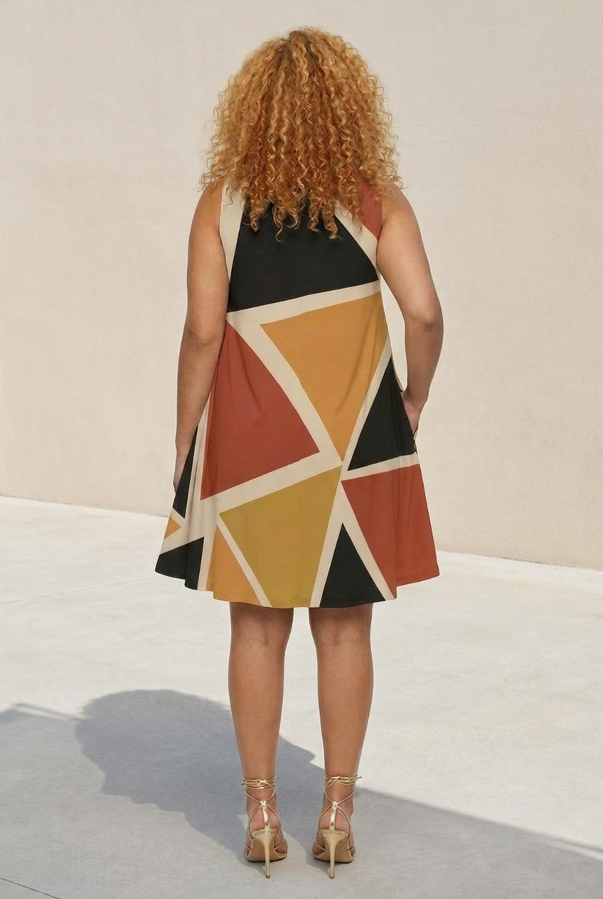 Geometric A-Line Dress | Angles Series | Kinky Nomad