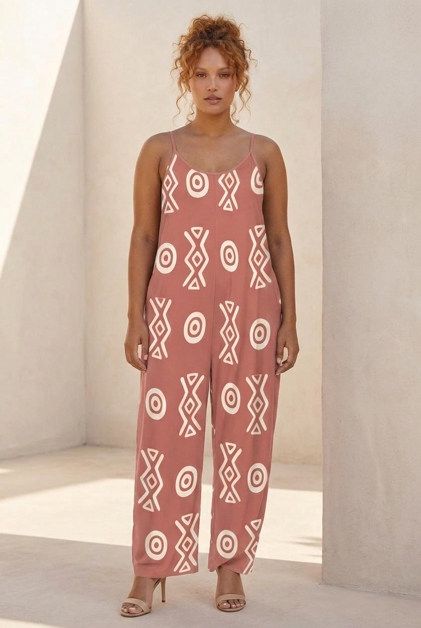 Pleated Cami Wide Leg Jumpsuit | Savanna Angles Ghana | Kinky Nom Cami Wide Leg Jumpsuits