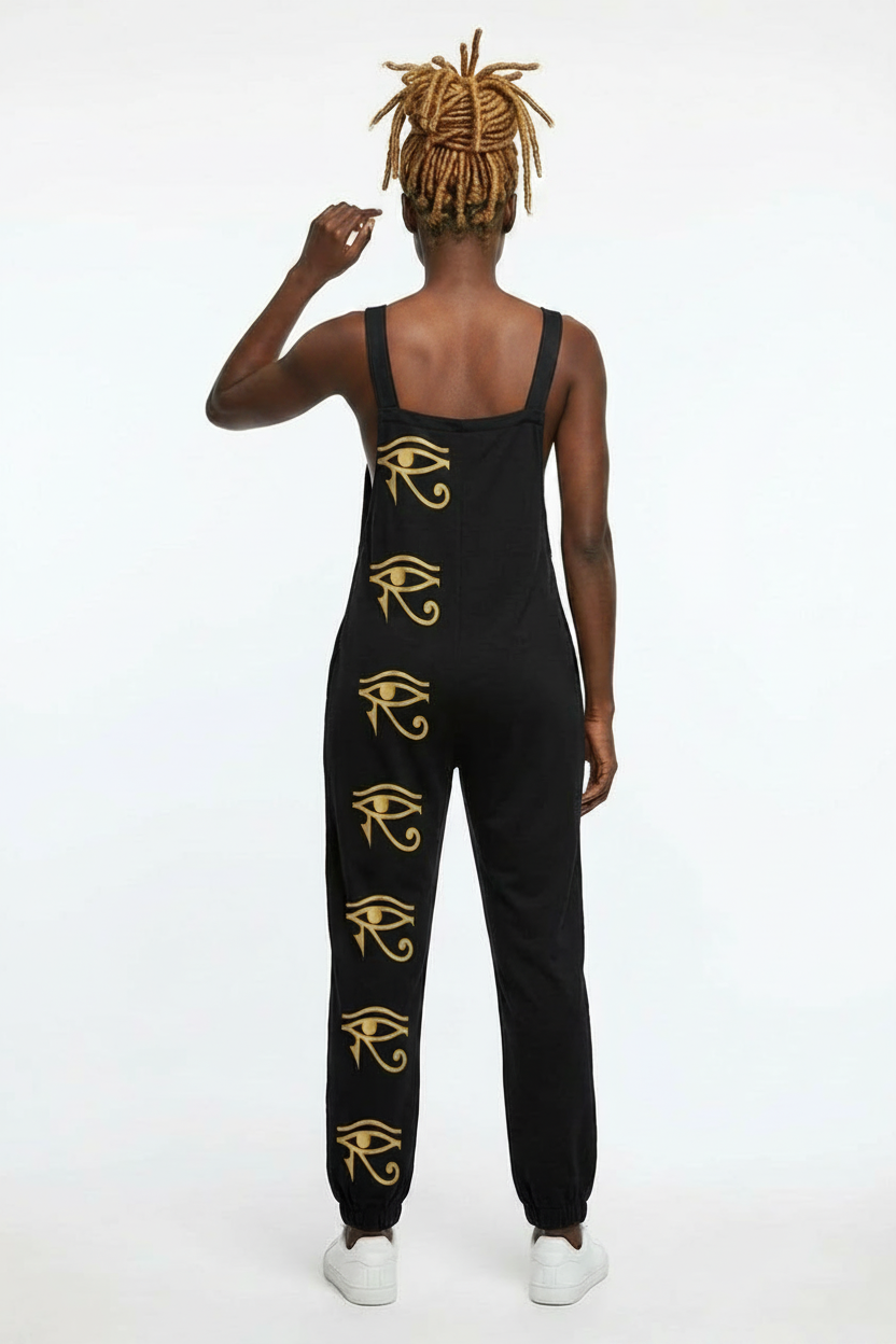 Baggy Harem Jumpsuit | Kemet Angles Ghana Print | Kinky Nomad