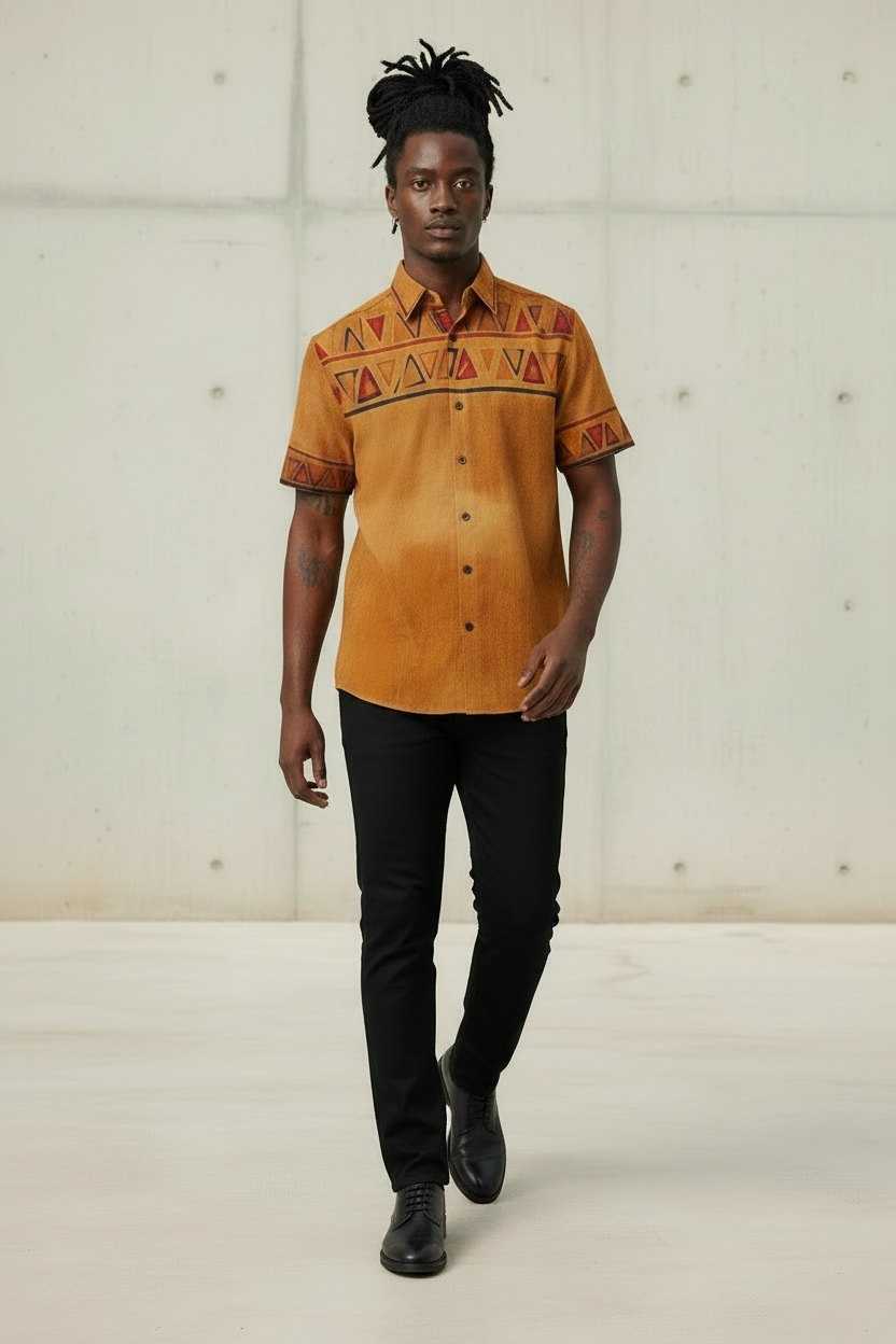 Men's African Shirt | Ghana Ground Series | Kinky Nomad