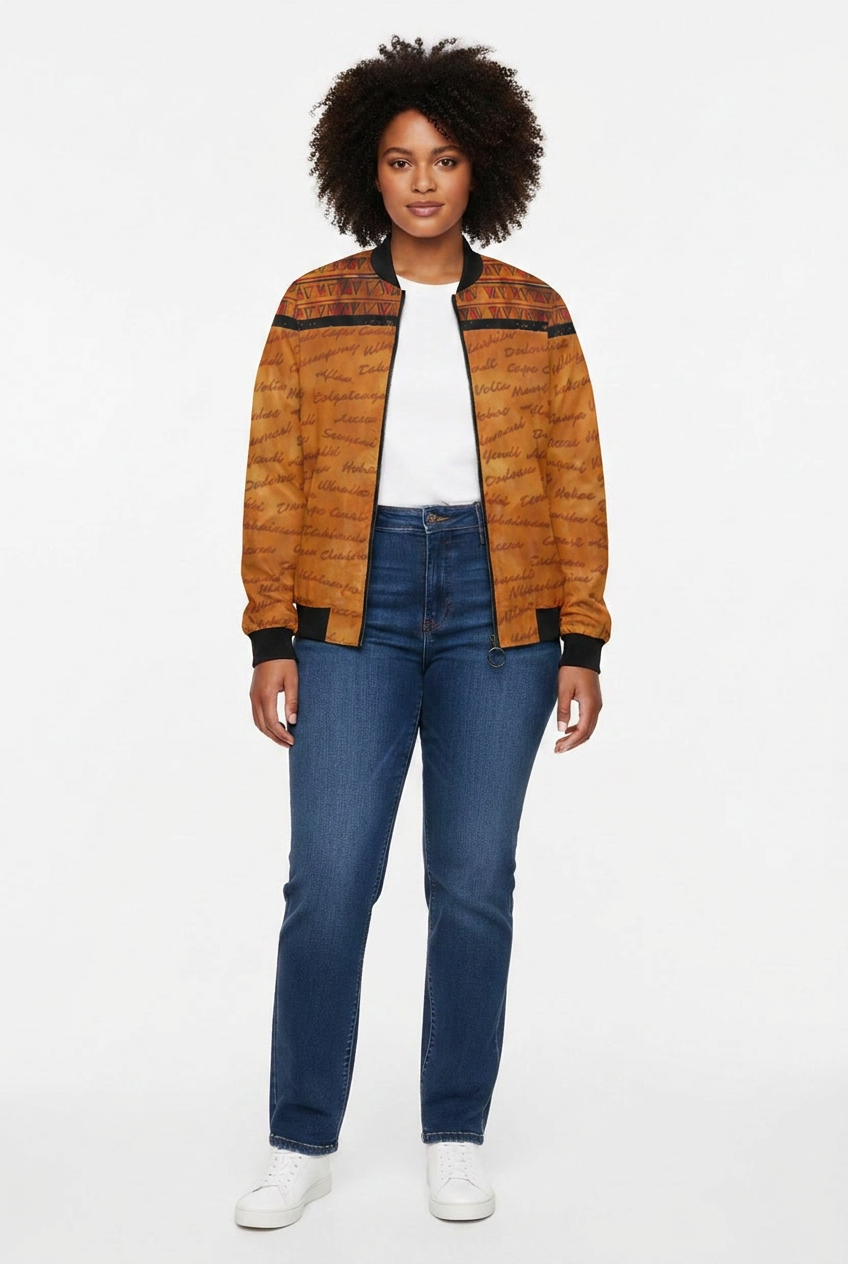 All Roads Lead to Ghana Print Bomber Jacket | All Roads Lead to Ghana | Kinky Nomad