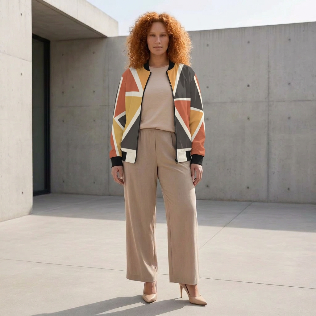 Women's Bomber Jacket | Angles Bogolan Ghana Isis | Kinky Nomad