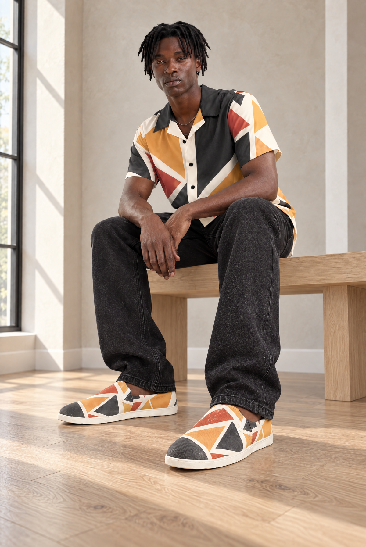 Canvas Slip-On Shoes | Ghana & Angles Series | Kinky Nomad