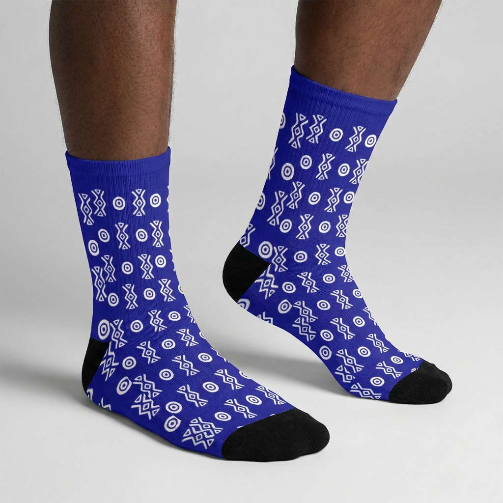 Adinkra Print Crew Socks | Savanna Sole | Boho Sole & Crown | Kinky Nomad