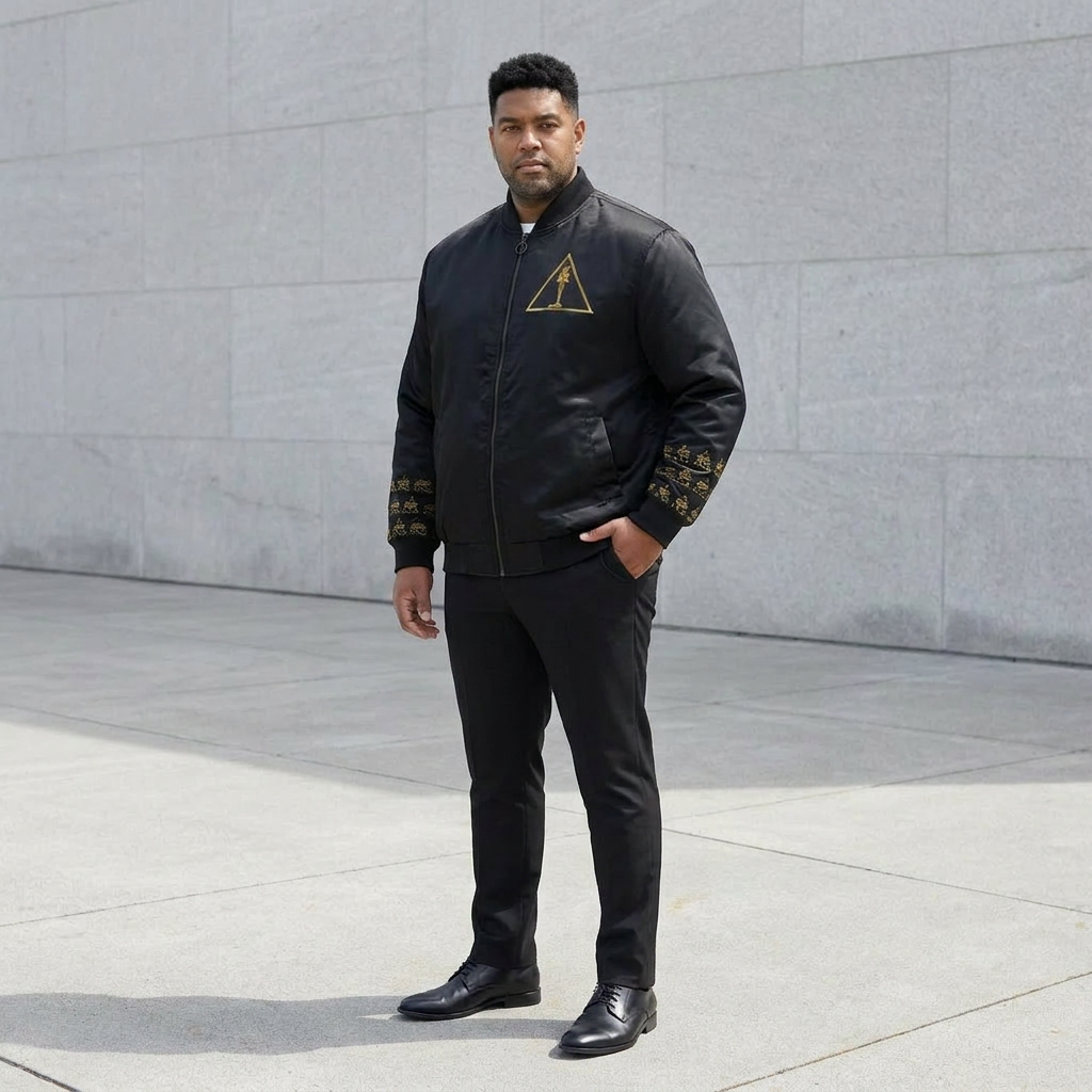 Men's Bomber Jacket | Angles Bogolan Ghana Kemet | Kinky Nomad