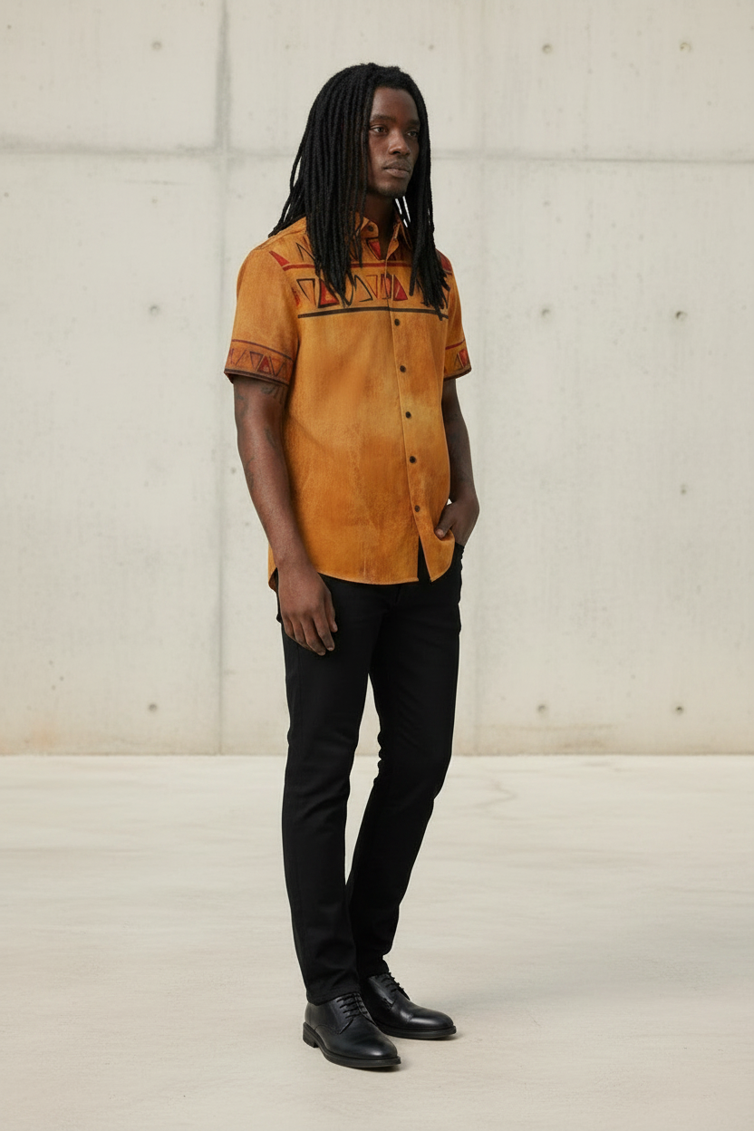 Men's African Shirt | Ghana Ground Series | Kinky Nomad
